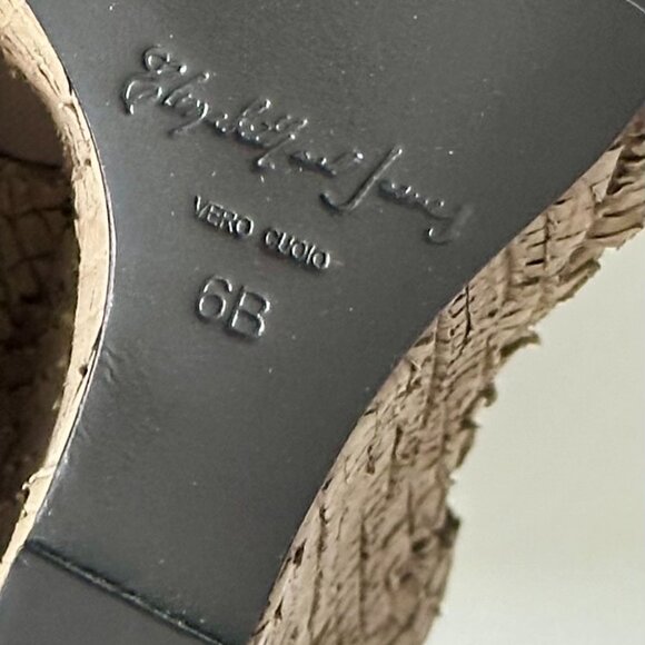 Elizabeth and James Pump D'Orsay Snakeskin Pointed High Heel Wedge Size 6B - Picture 9 of 9